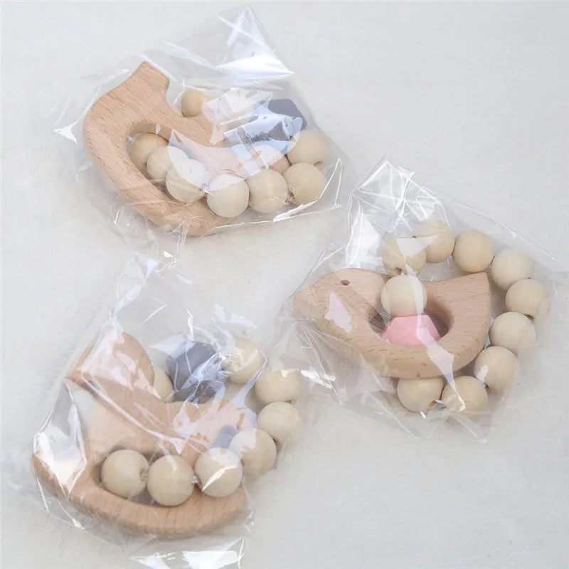 Baby Wood and Silicone Teether