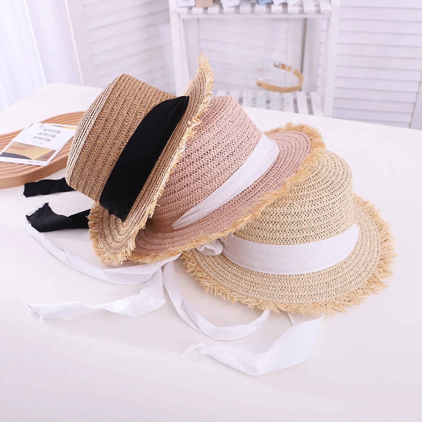 Girls Straw Sun Hat