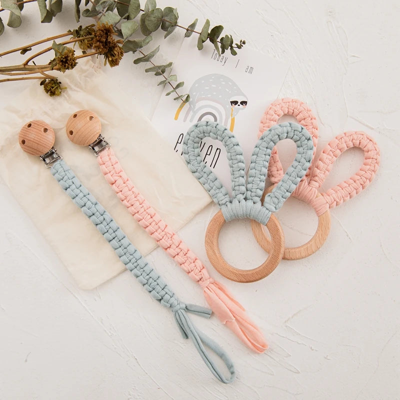 Rabbit Teether & Pacifier Chain