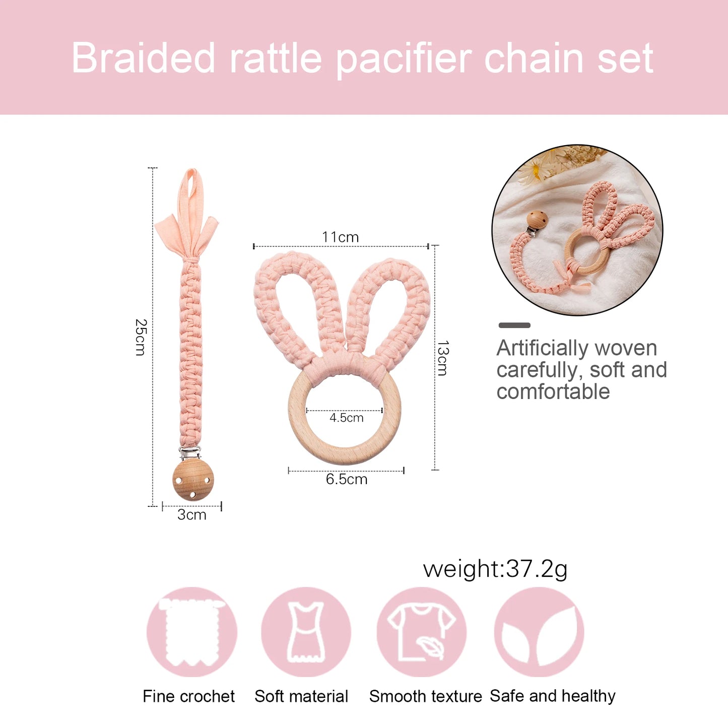 Rabbit Teether & Pacifier Chain