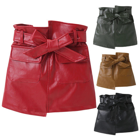Baby Girl Faux Leather A-Line Skirt