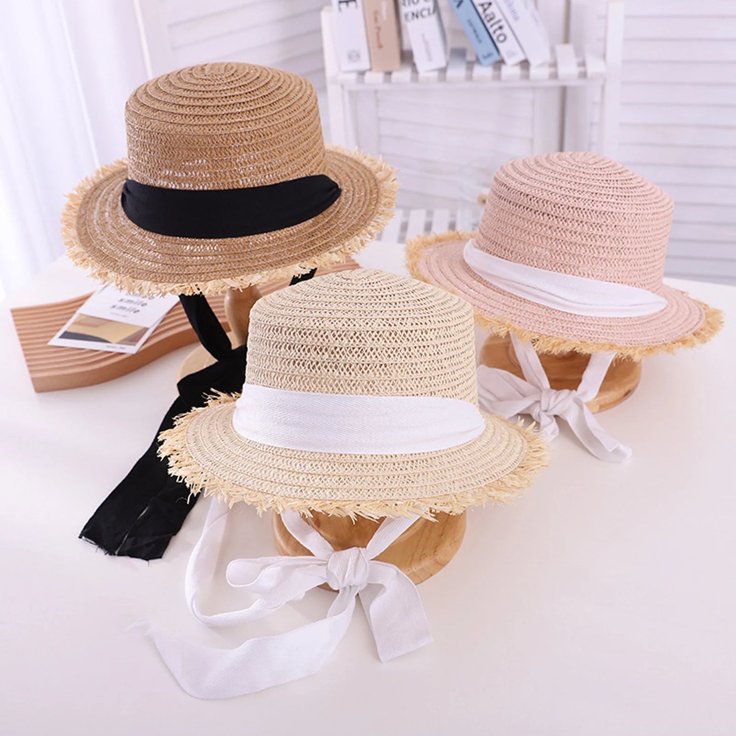 Girls Straw Sun Hat