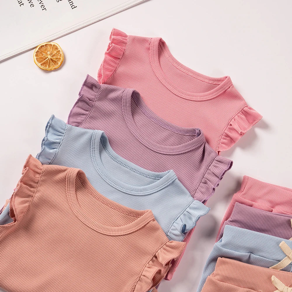 Girls 2-Piece Summer Outfit | Top & Shorts Set