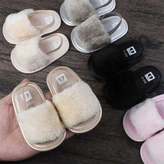 Newborn Non-Slip Plush Sandals