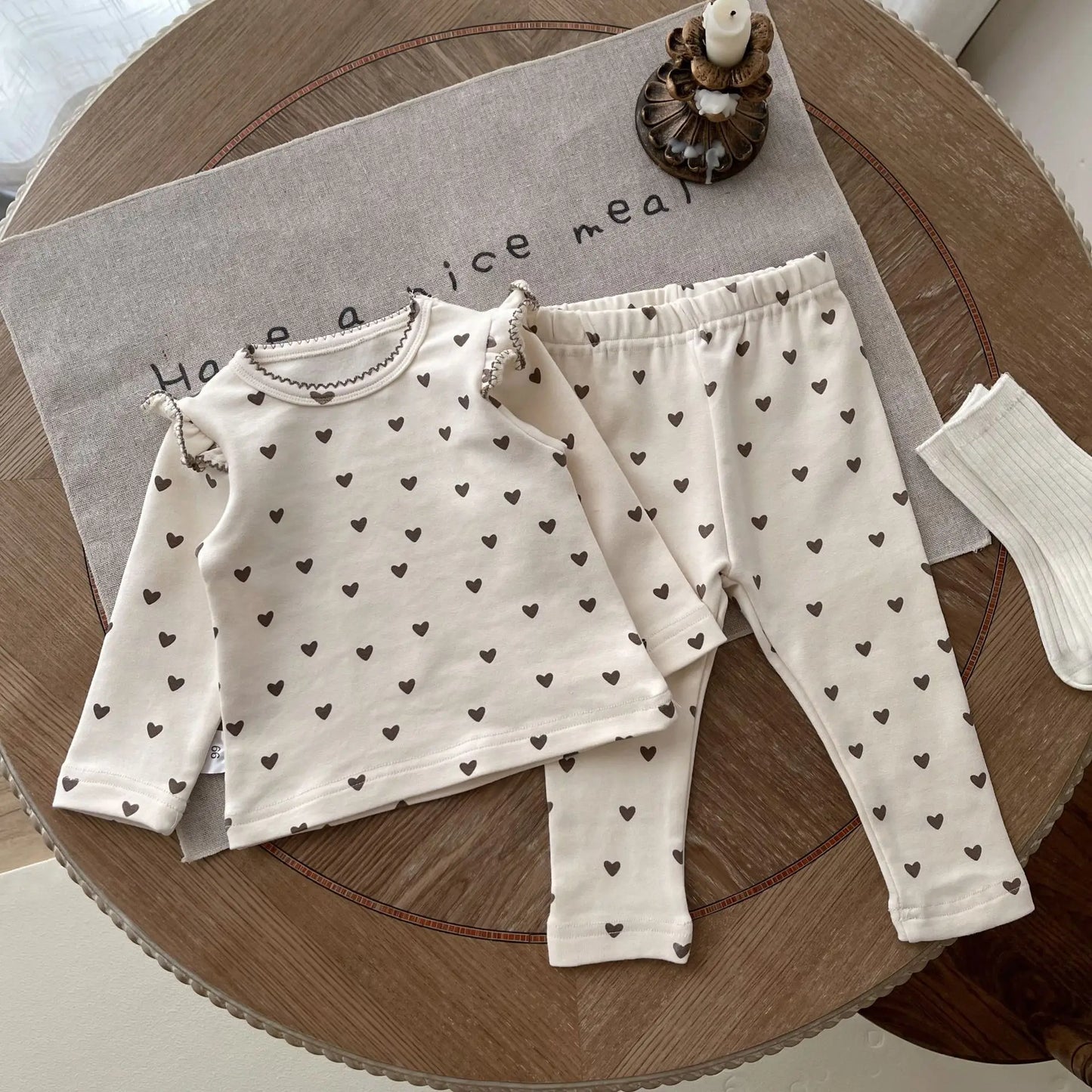 Little Hearts Tops + Pants sets