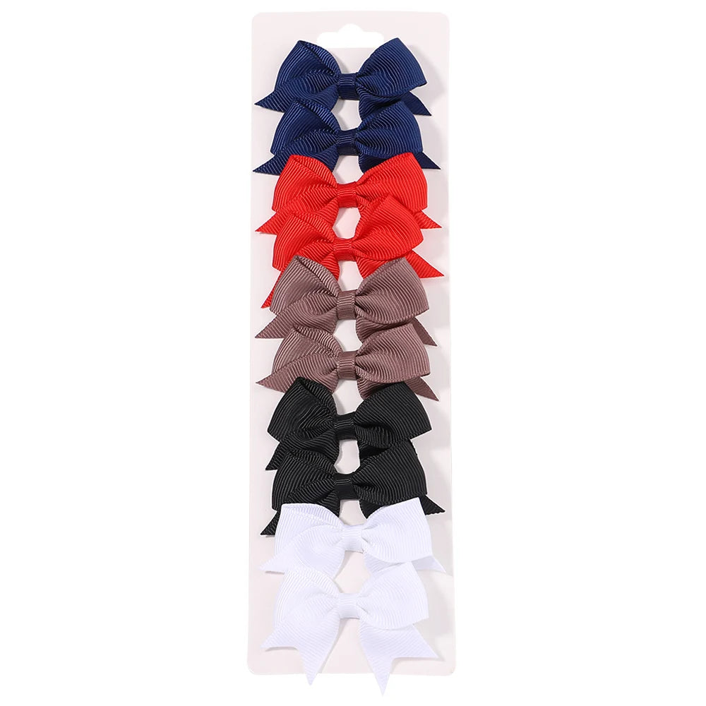 10PCS Kids Ribbon Bow Hair Clips – Baby Girls Barrettes