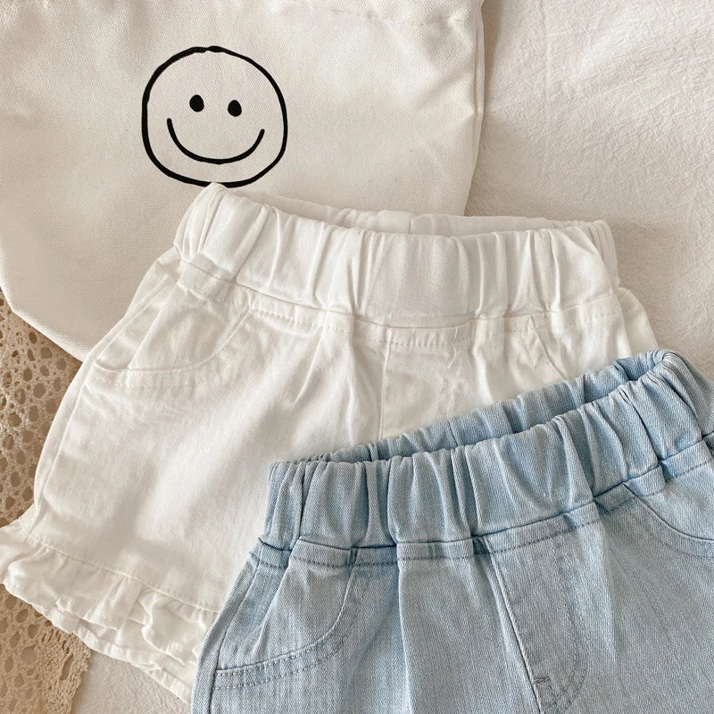 Girls Ruffle Cotton Shorts