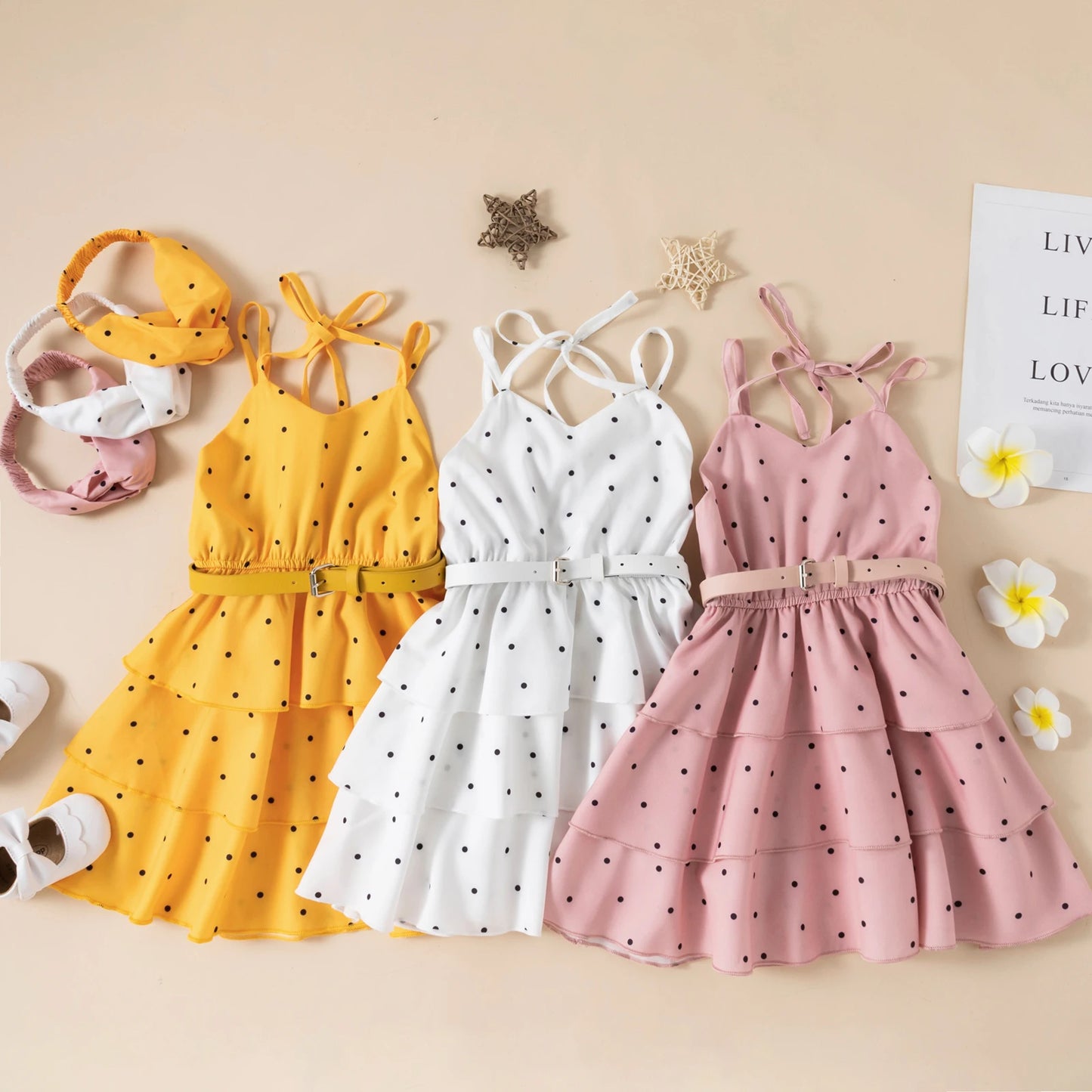 Summer Sleeveless Dots Dress For Girls