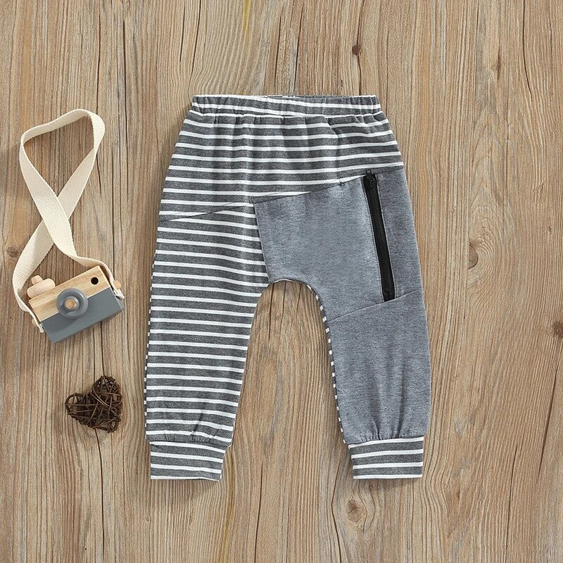 Patchwork  Zipper Ankle-length Pants for Baby Boy