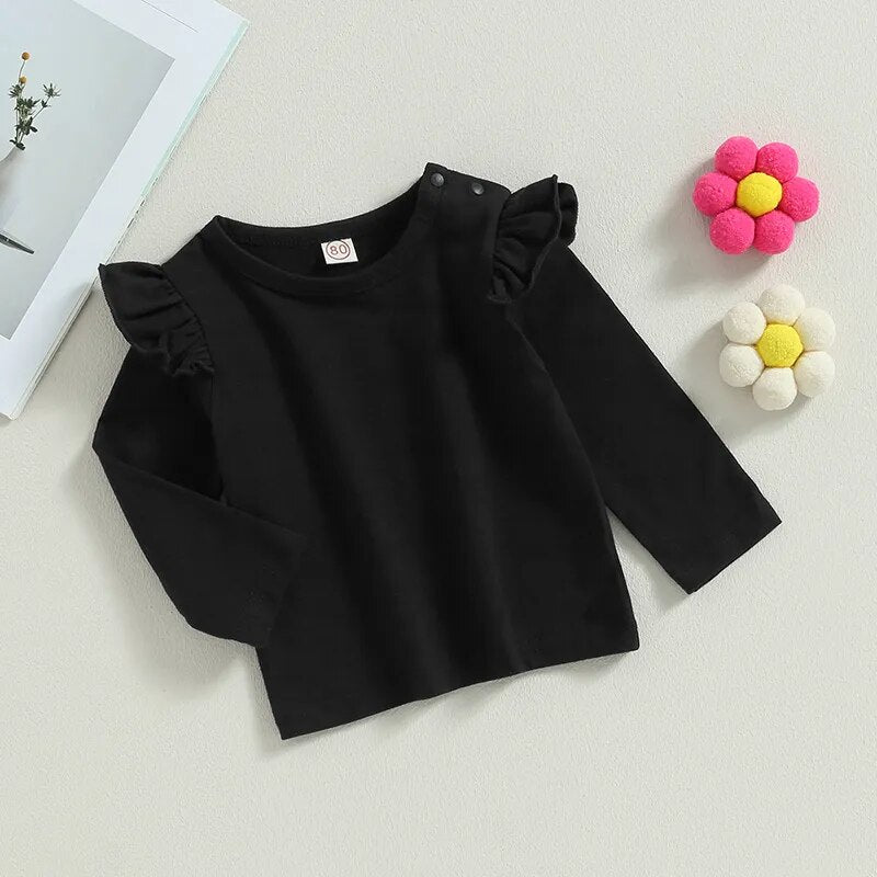 2PCS Baby Girls Long Sleeves Shirt