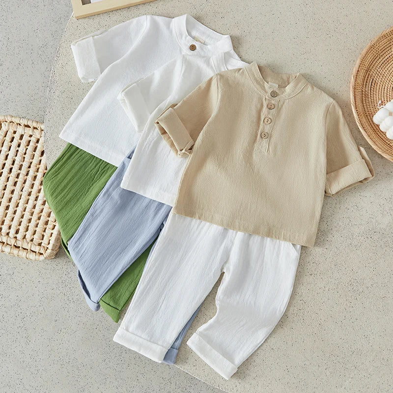 Boys Summer Linen 2pcs  Outfit