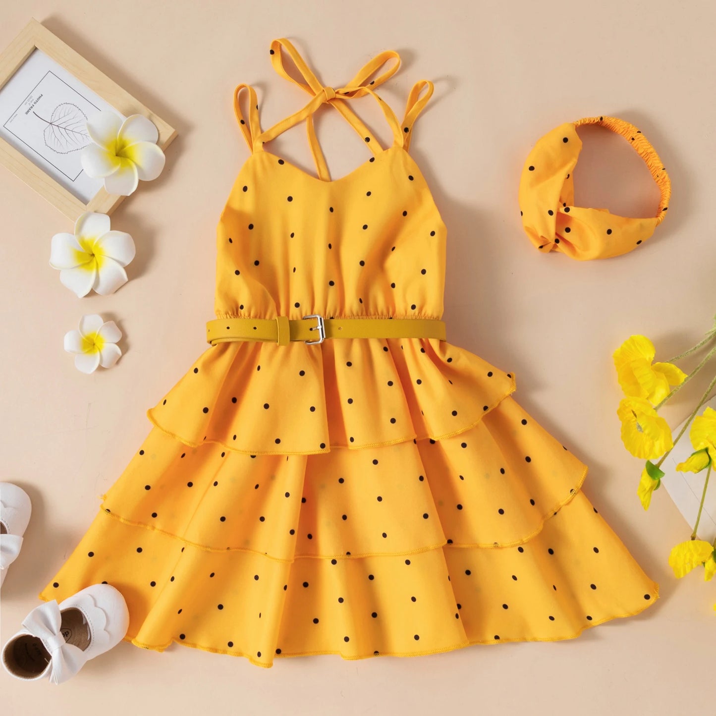 Summer Sleeveless Dots Dress For Girls