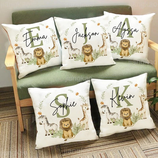 Personalized Animal with Name Pillow Case
