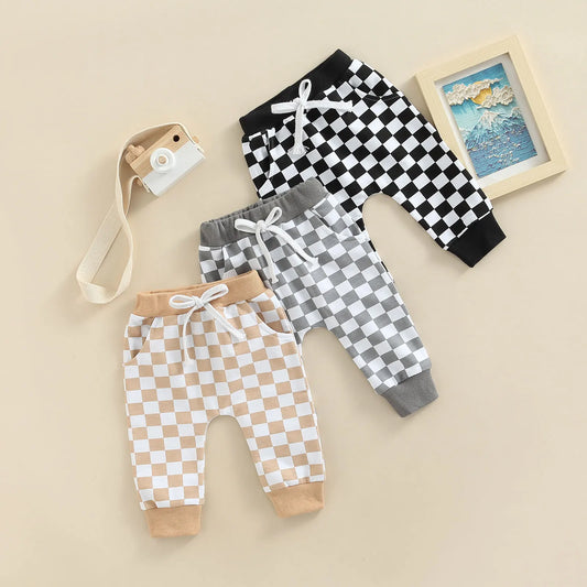 Casual Baby Plaid Trousers