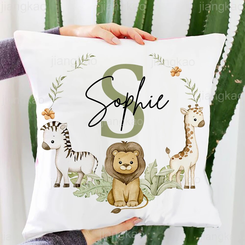 Personalized Animal with Name Pillow Case