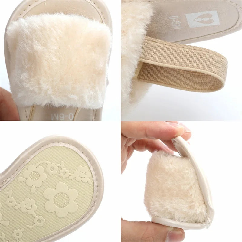 Newborn Non-Slip Plush Sandals
