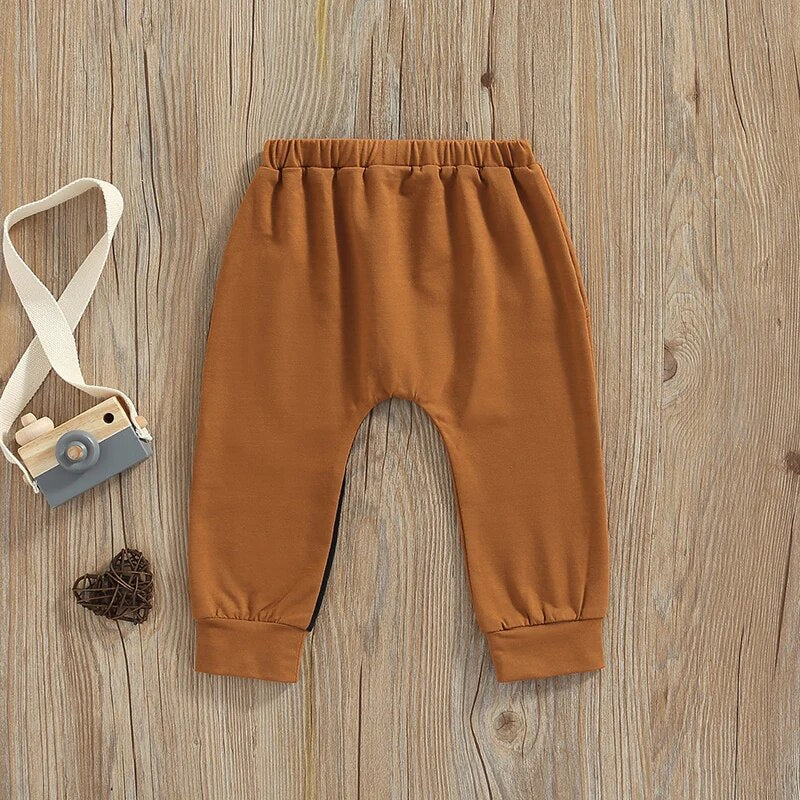 Patchwork  Zipper Ankle-length Pants for Baby Boy