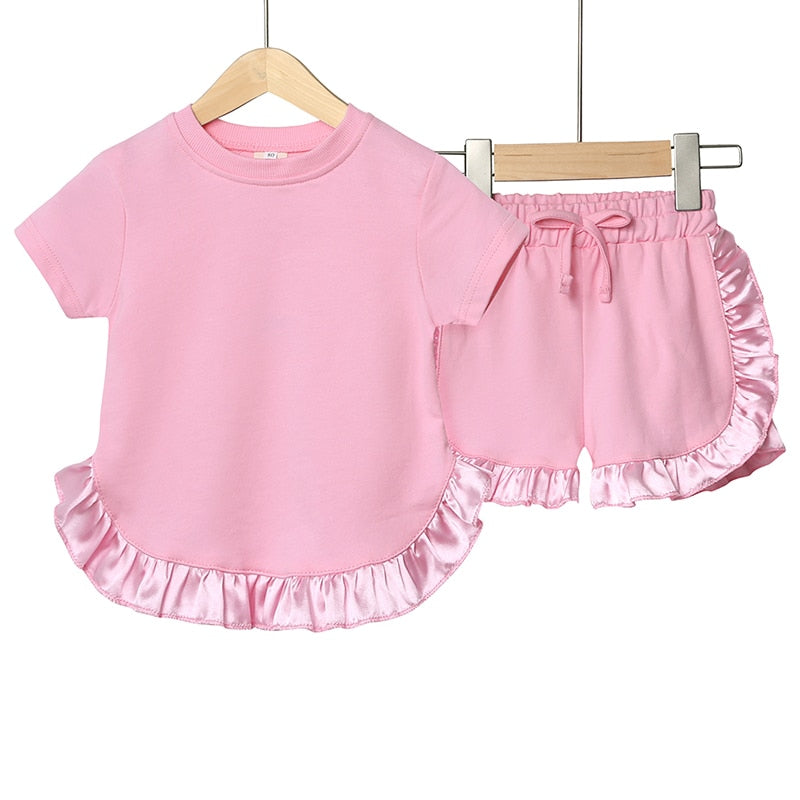 Summer Kids Little Sweet Girls Clothing Sets