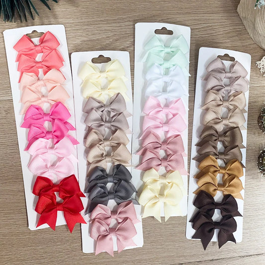10PCS Kids Ribbon Bow Hair Clips – Baby Girls Barrettes