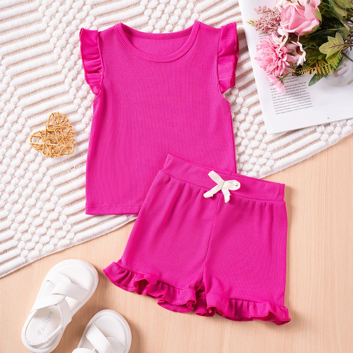 Girls 2-Piece Summer Outfit | Top & Shorts Set