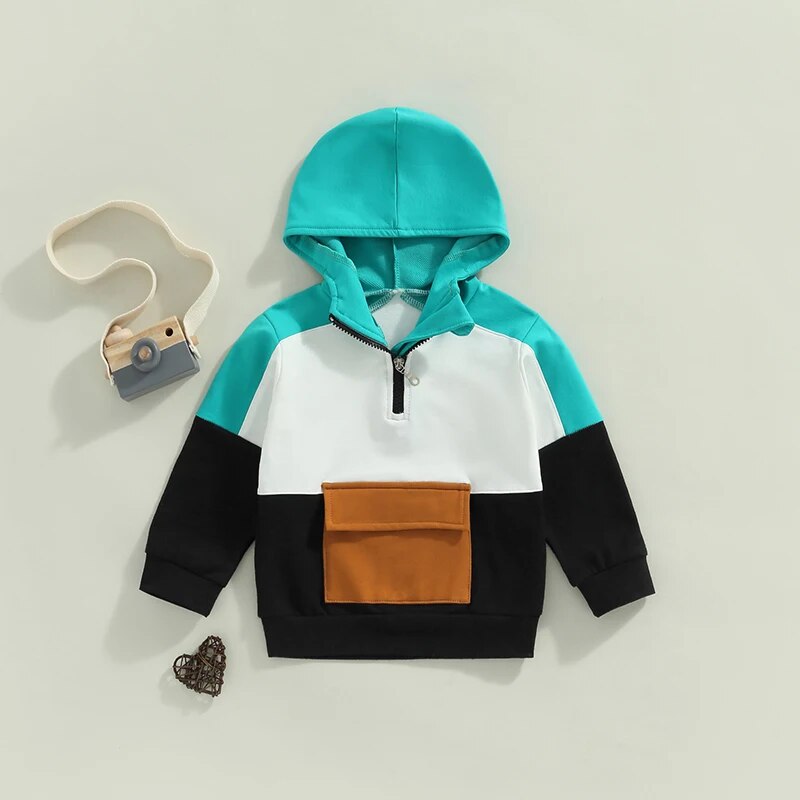 Long Sleeve Hoodie Contrast Color