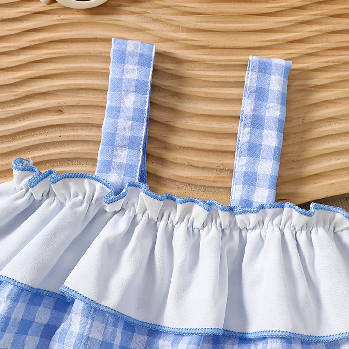 Gingham Cami Top & Ruffle Shorts Set