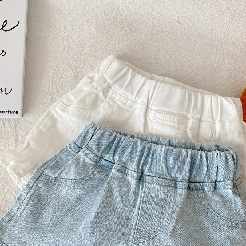 Girls Ruffle Cotton Shorts