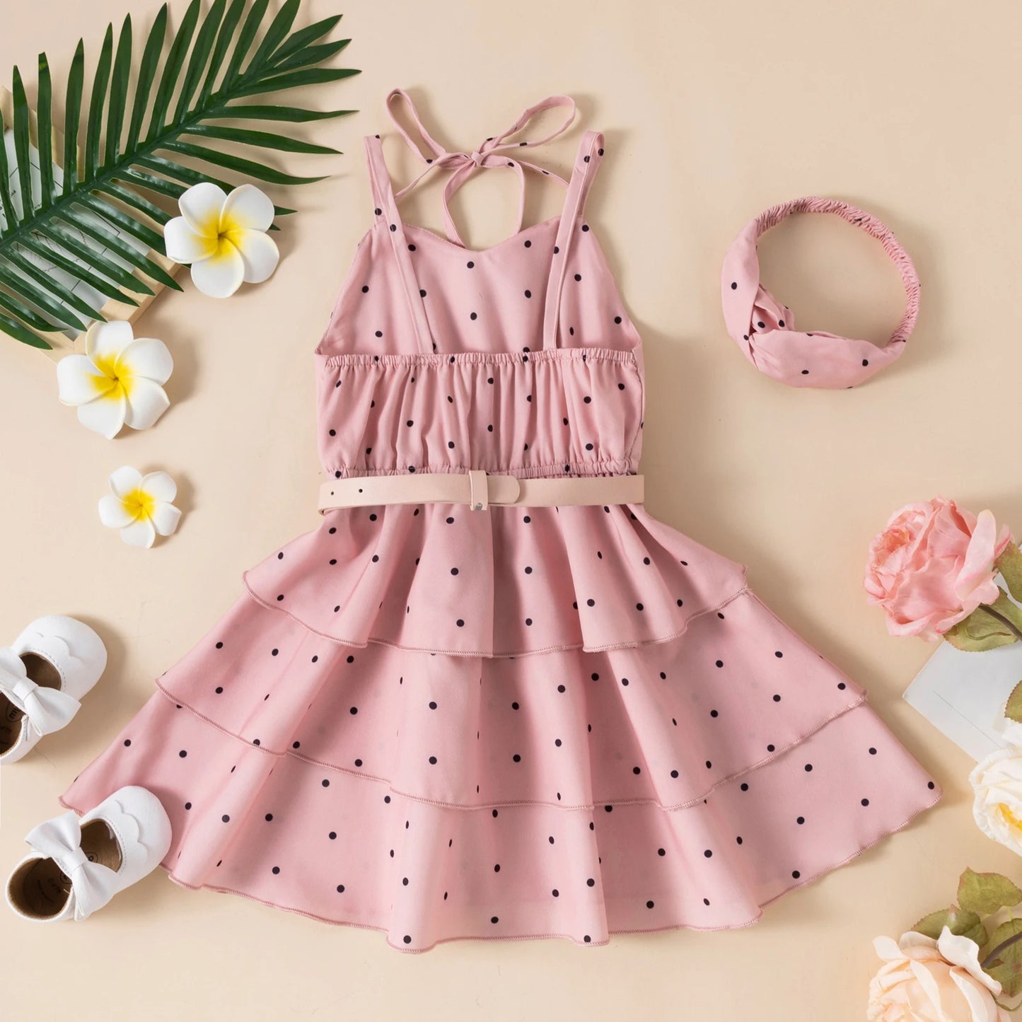 Summer Sleeveless Dots Dress For Girls