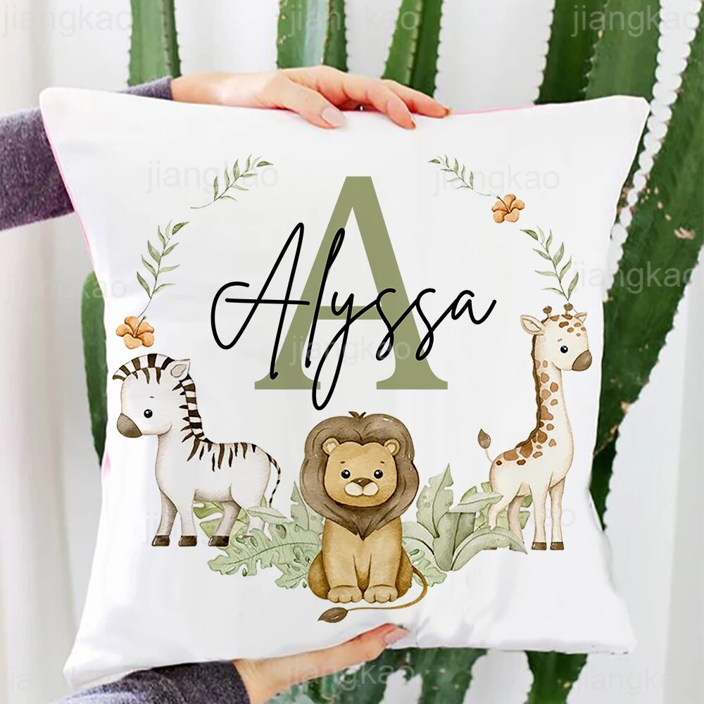 Personalized Animal with Name Pillow Case