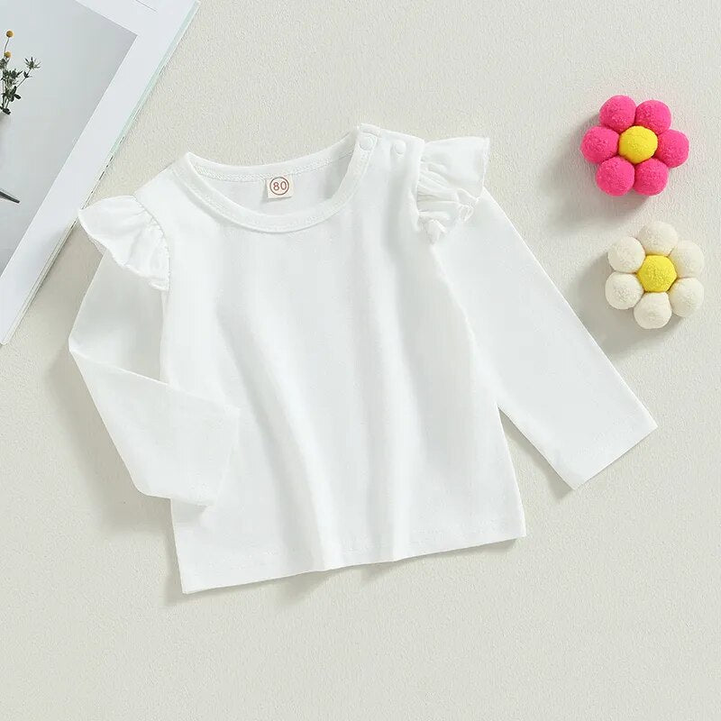 2PCS Baby Girls Long Sleeves Shirt