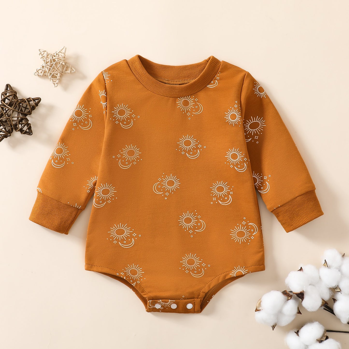 Baby Romper Sun Moon Print