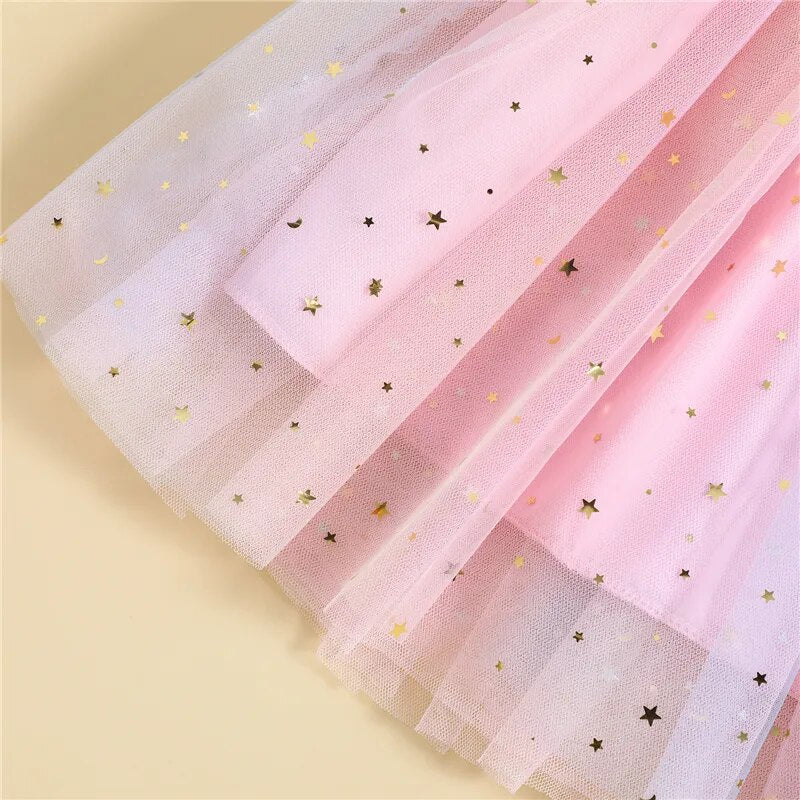 Baby Girls Tulle Sleeveless Dress Rainbow