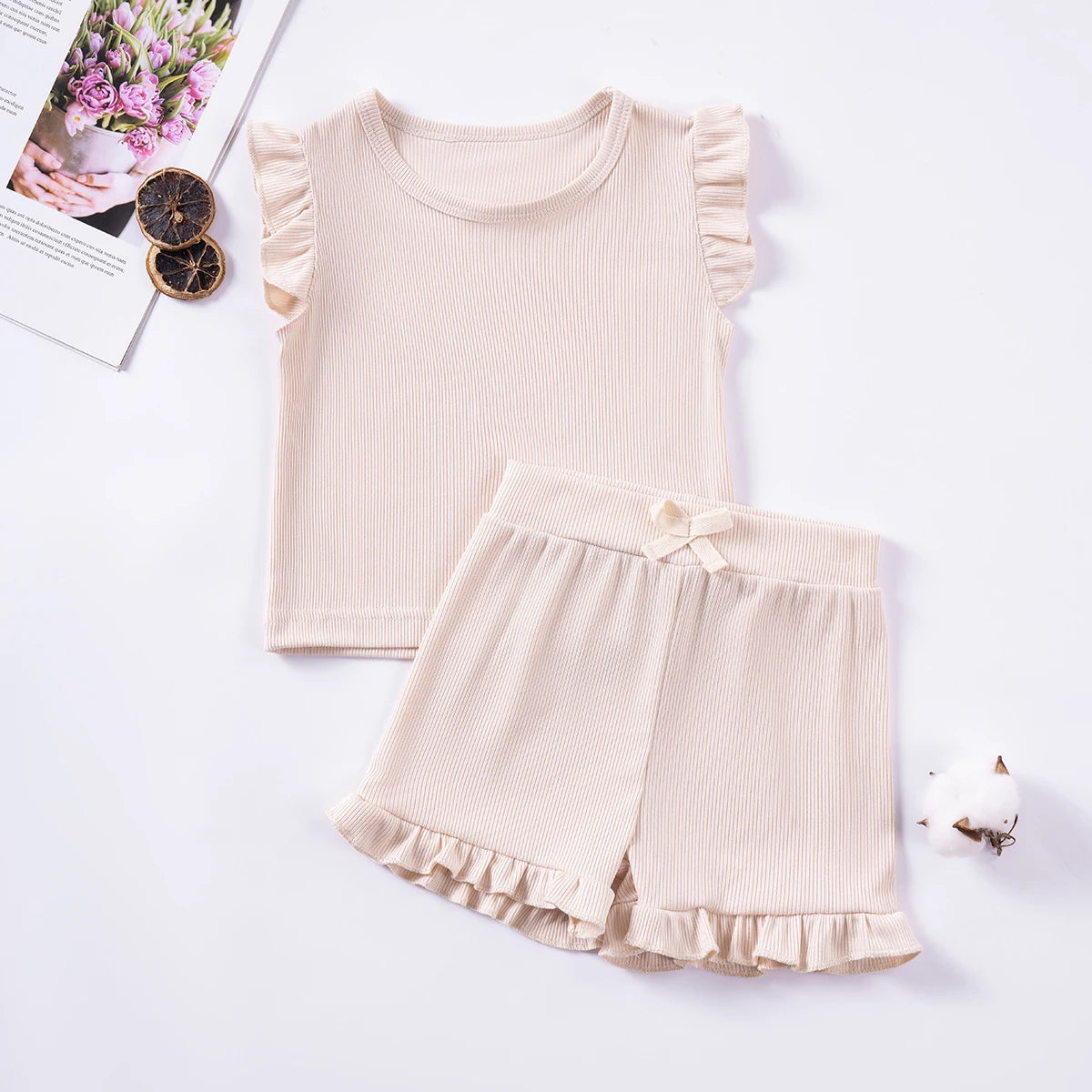 Girls 2-Piece Summer Outfit | Top & Shorts Set