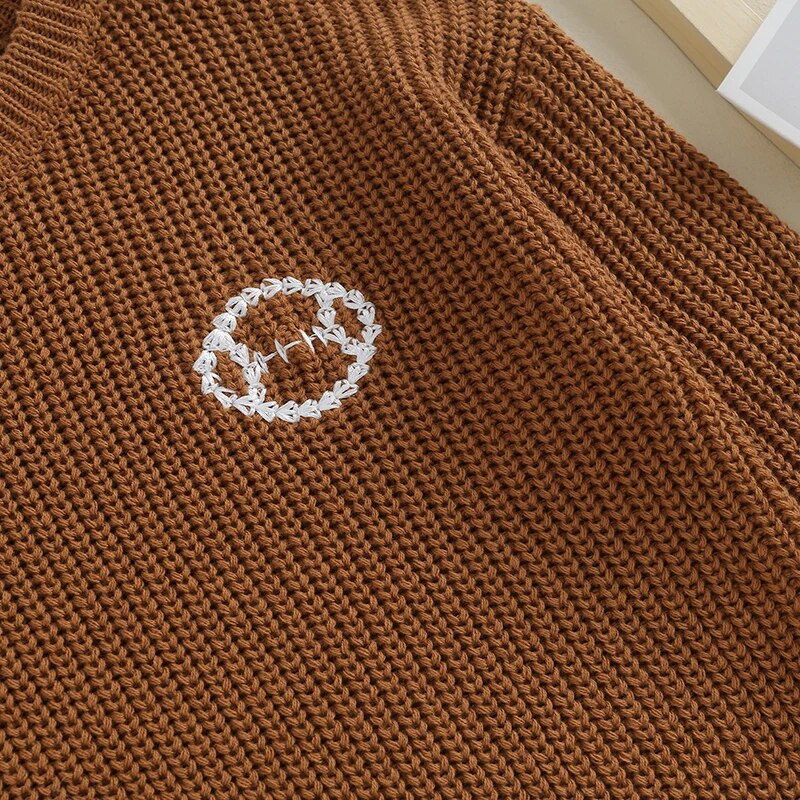 Loose Knitted Sweater Football