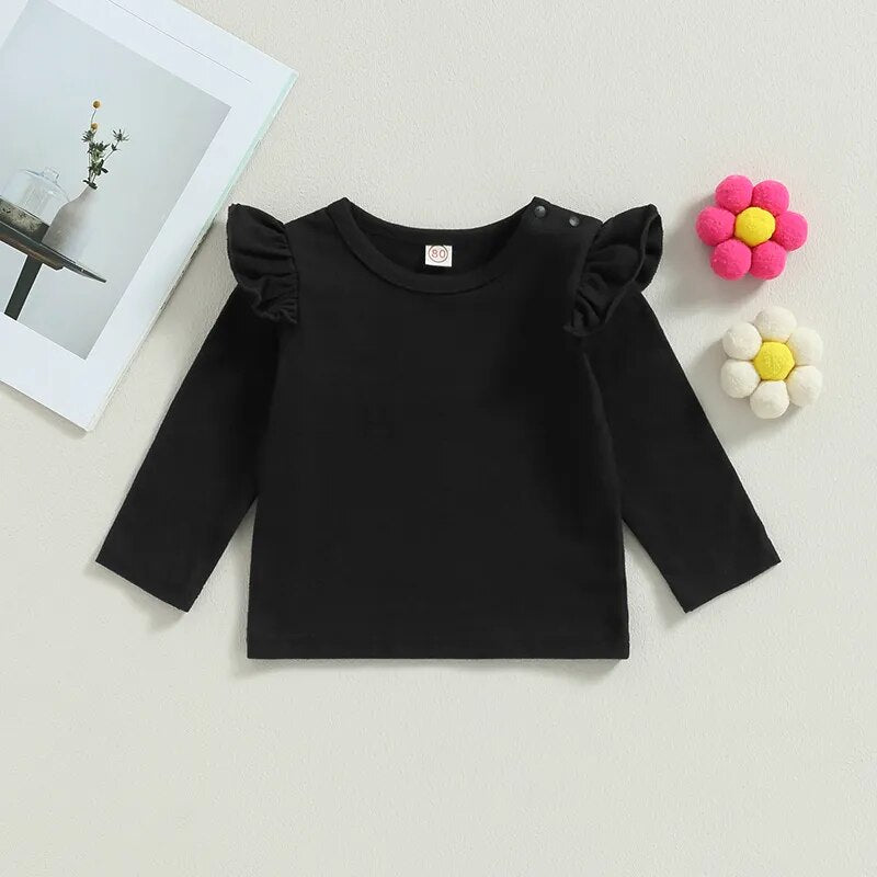 2PCS Baby Girls Long Sleeves Shirt