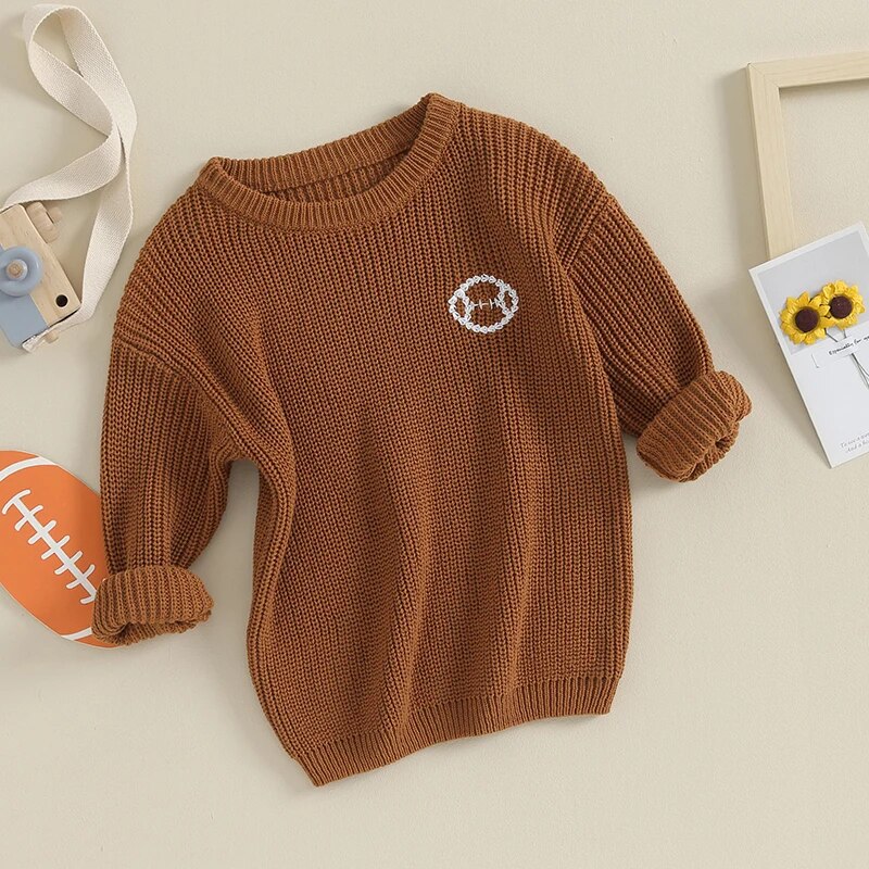 Loose Knitted Sweater Football