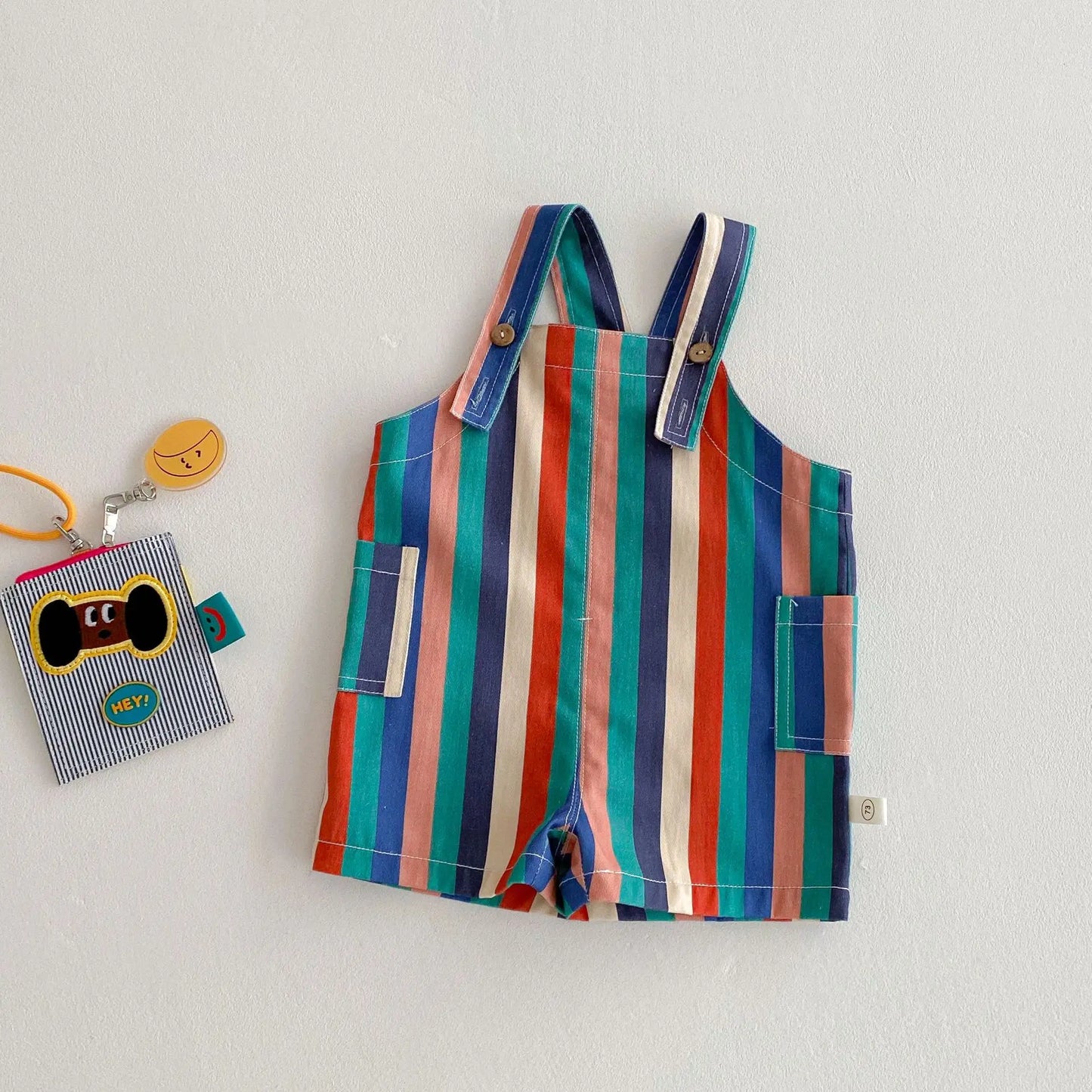 Kids’ Fashion Overalls – Striped & Dotted Jumpsuit (Unisex)