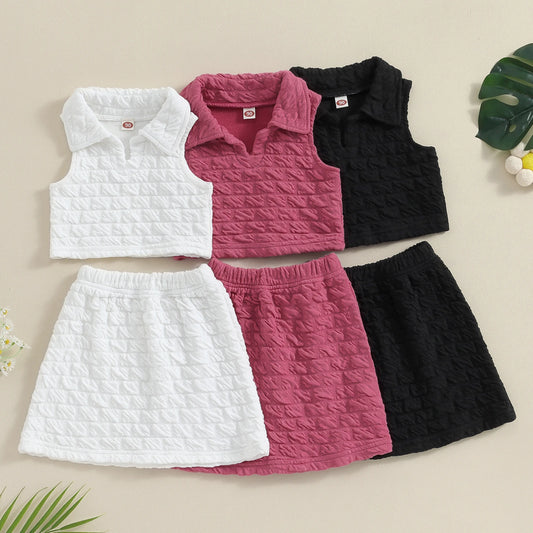 Baby Girl Sleeveless Vest Tops Skirts Outfits