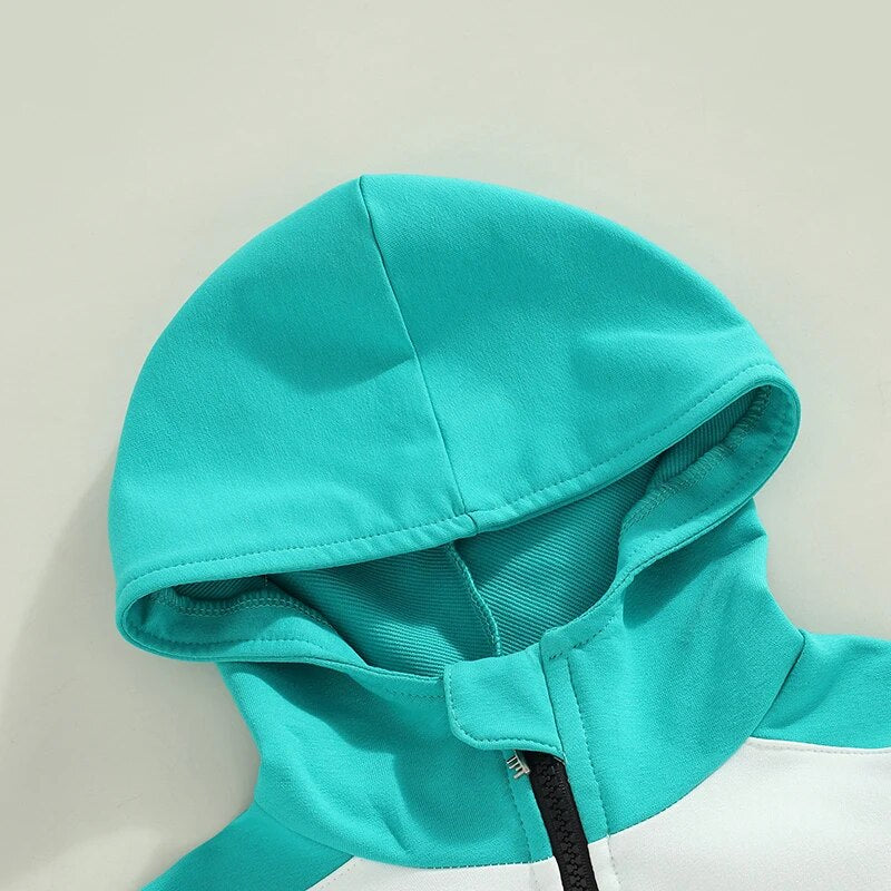 Long Sleeve Hoodie Contrast Color