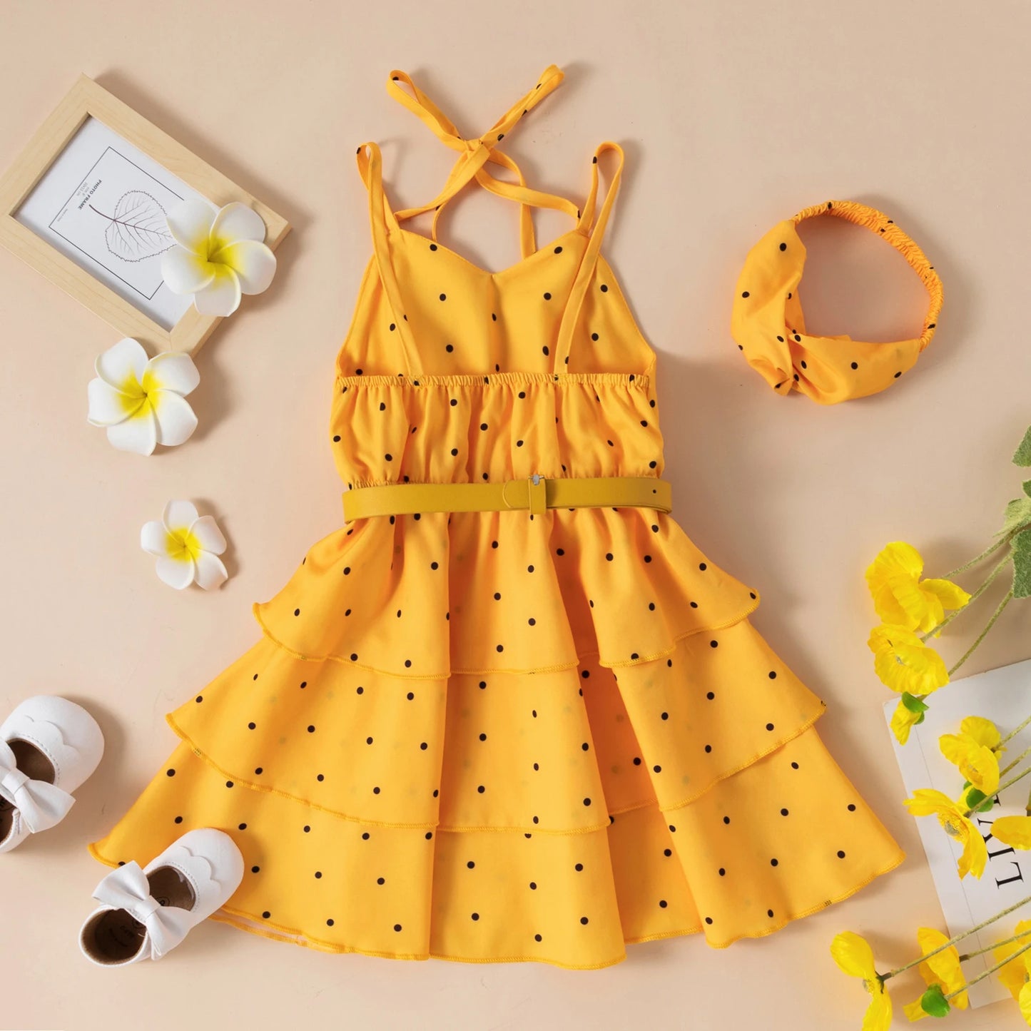 Summer Sleeveless Dots Dress For Girls