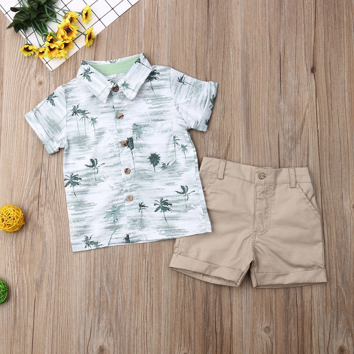 Palm Tree Baby Boy Clothes Set