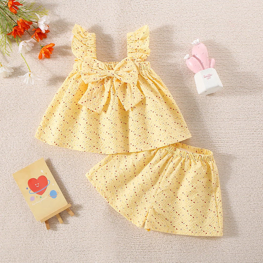 Adorable Summer Two-Piece Set for Baby Girls – Polka Dot Love Edition