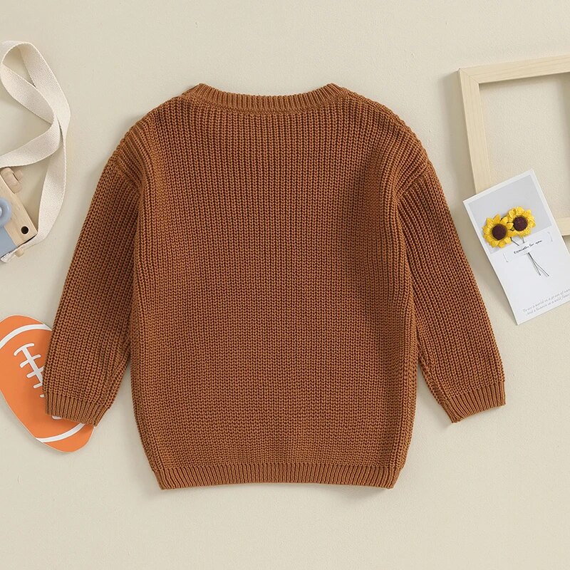 Loose Knitted Sweater Football