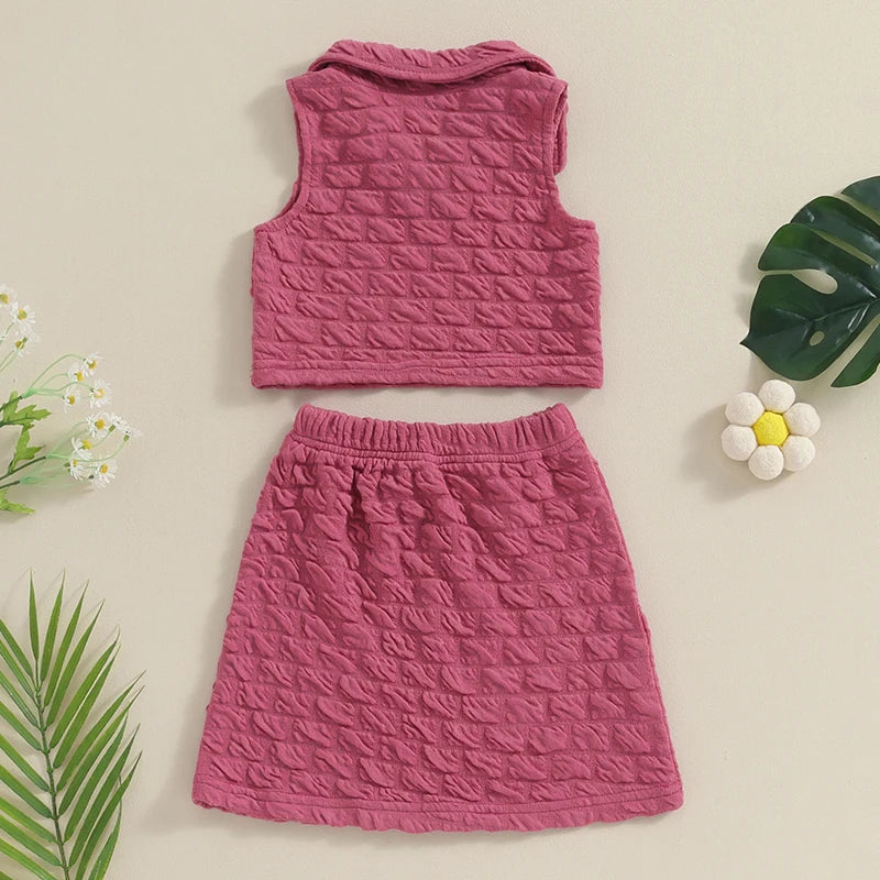Baby Girl Sleeveless Vest Tops Skirts Outfits