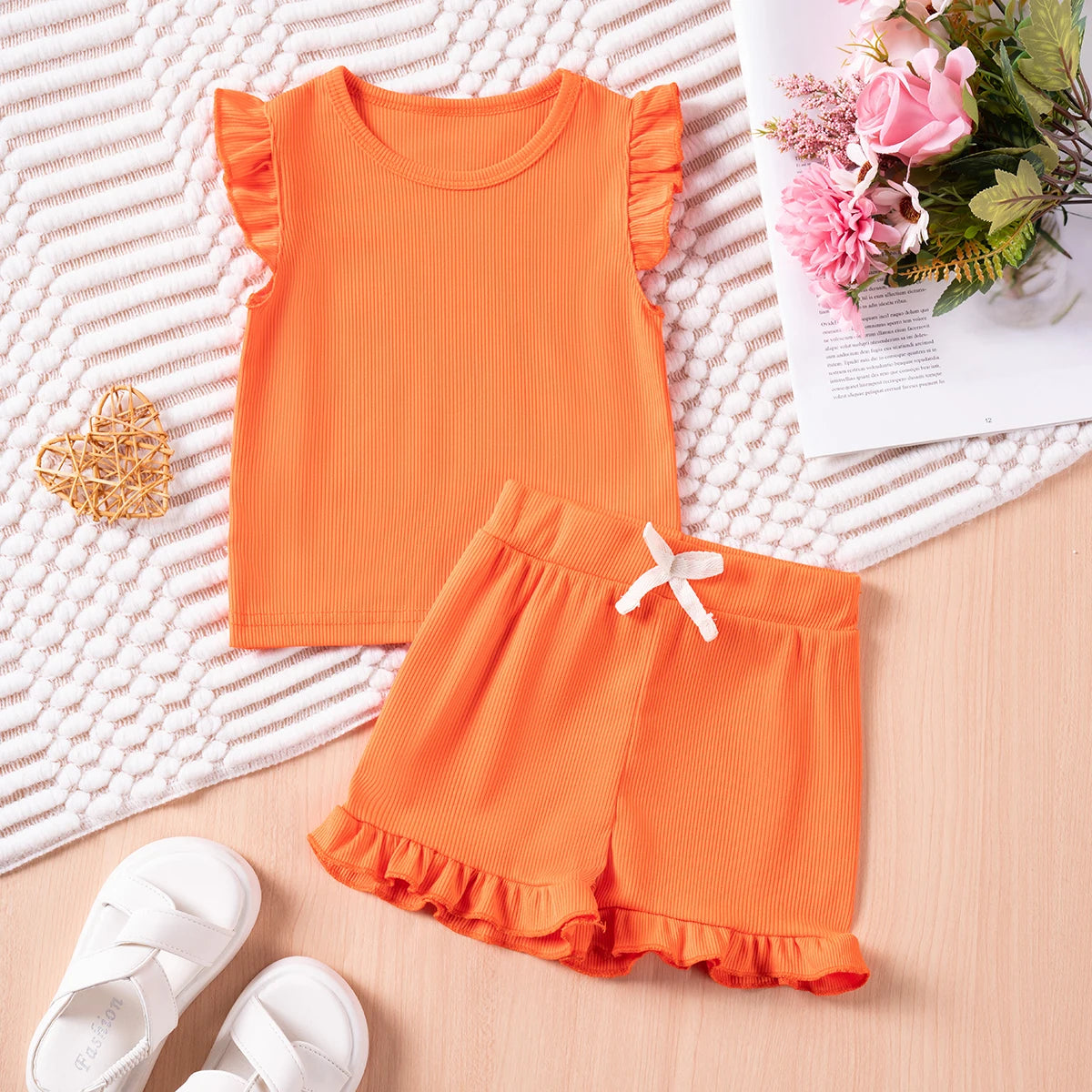 Girls 2-Piece Summer Outfit | Top & Shorts Set