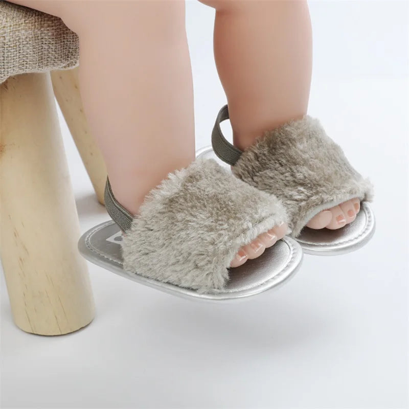 Newborn Non-Slip Plush Sandals