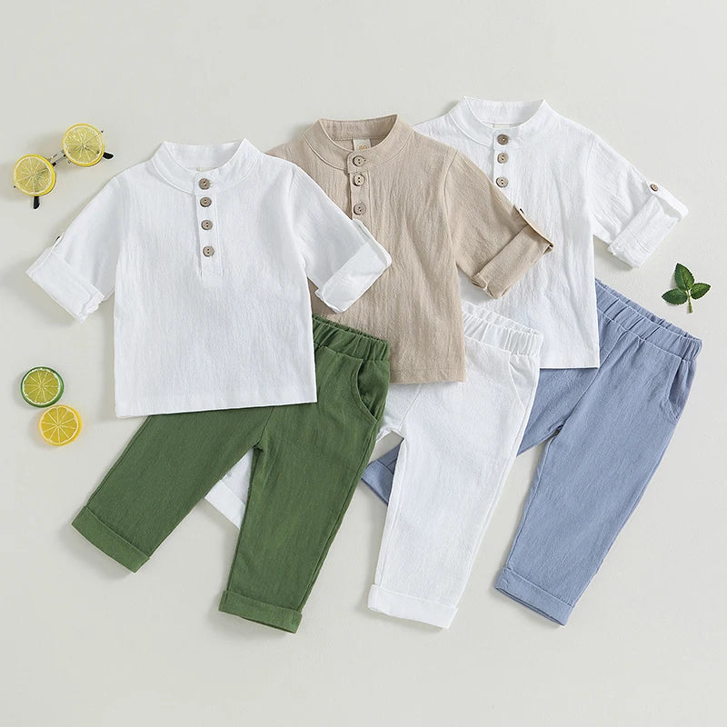 Boys Summer Linen 2pcs  Outfit