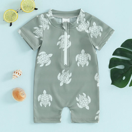 Turtle Print Baby and Toddler Swimsuit