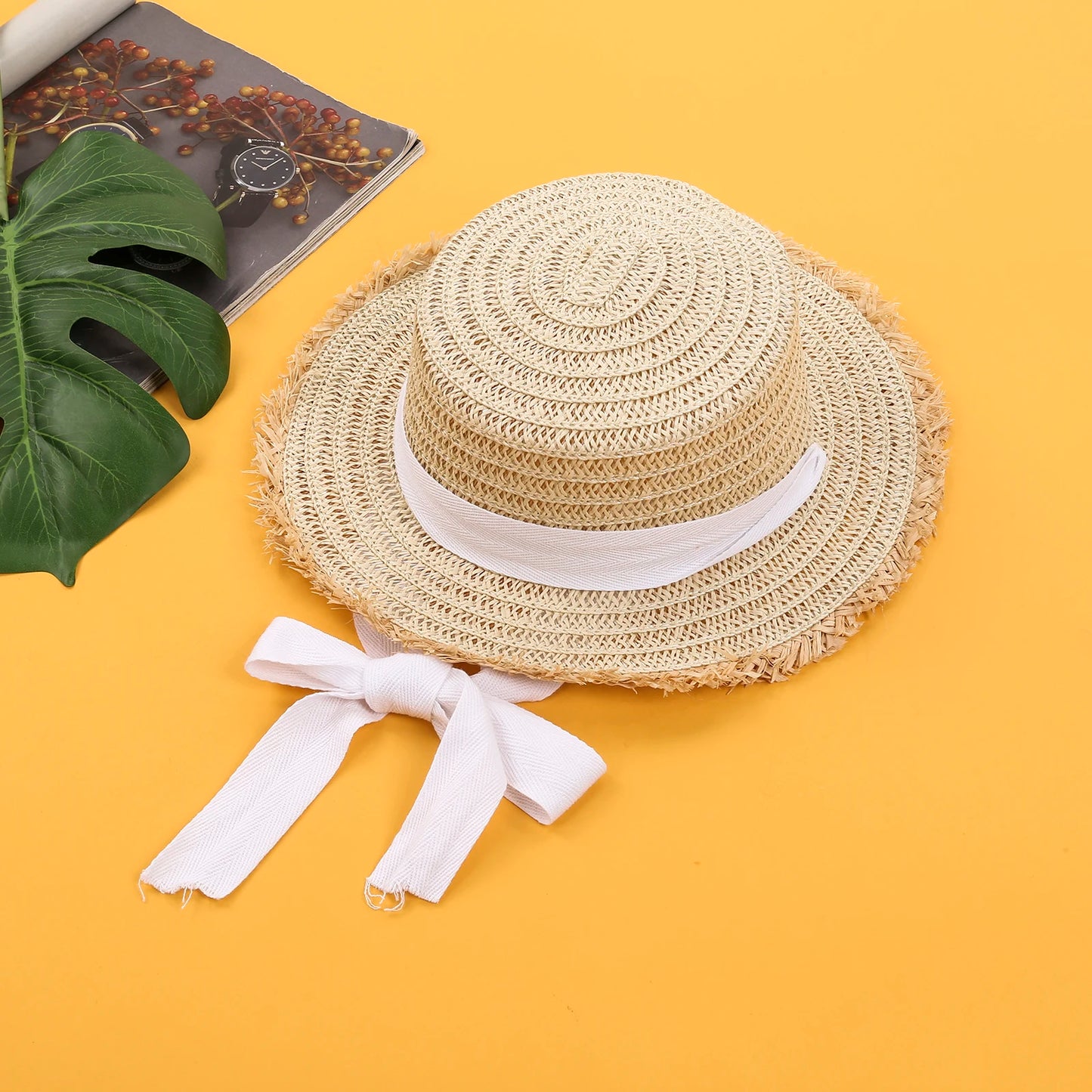 Girls Straw Sun Hat