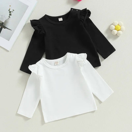 2PCS Baby Girls Long Sleeves Shirt